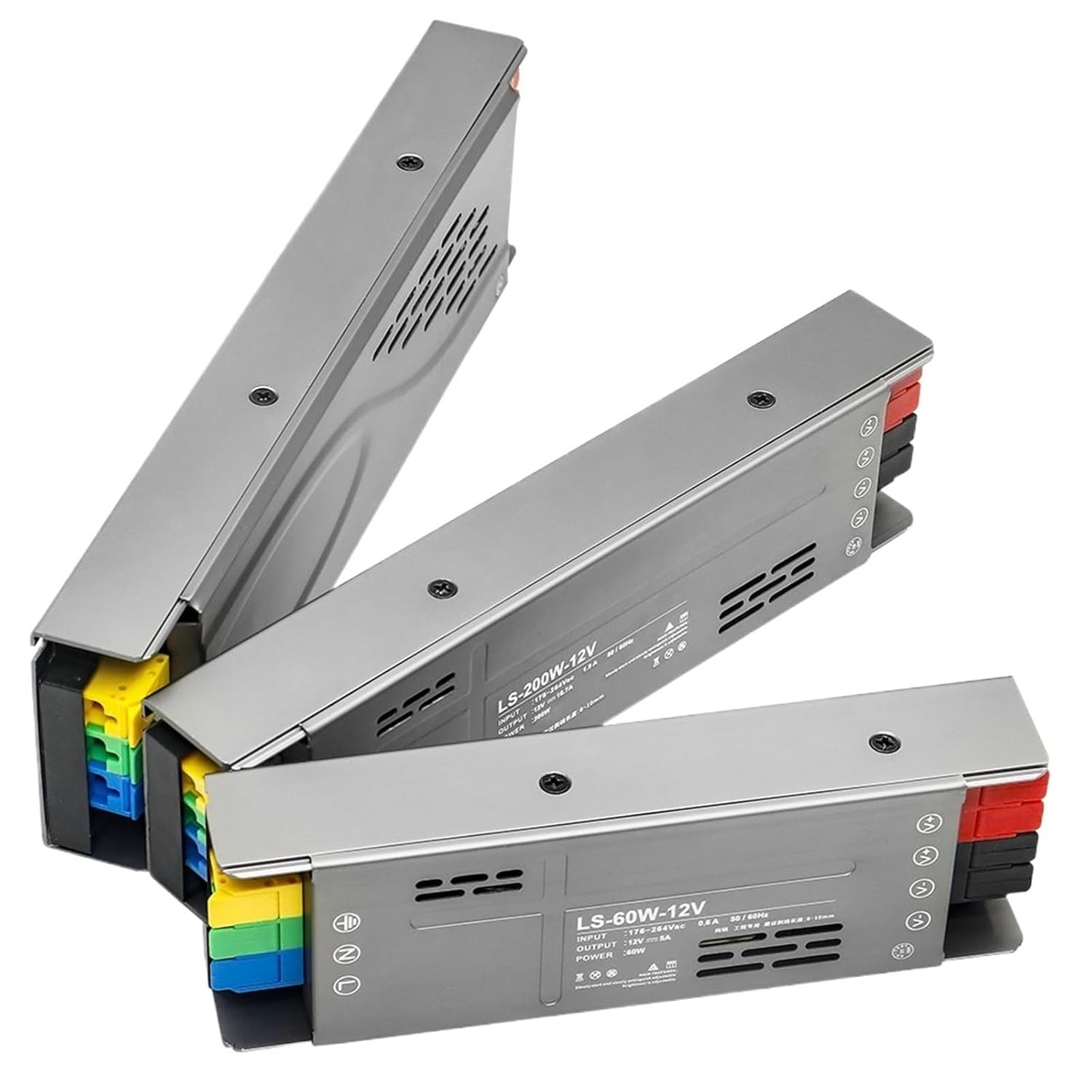 LED Light Power Transformer Supply 60W 100W 200W 300W 400W AC170-264V to DC12V/24V Adapter Driver for Led Strip Lighting(12V,100W)