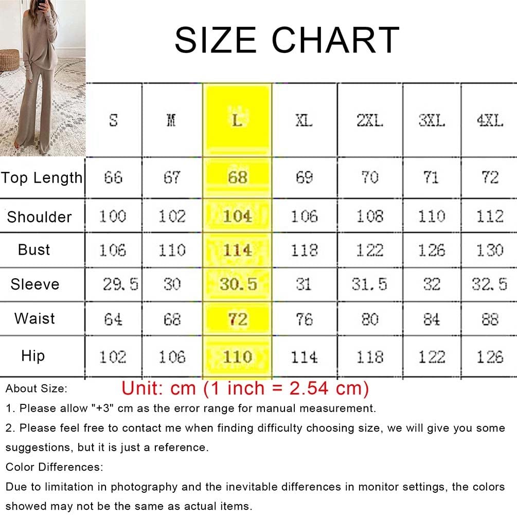 Tuta Da Donna Autunnale E Invernale Set Di Pantaloni Da Donna 2 Pezzi Maglione + Pantaloni A Gamba Larga Tuta Elegante