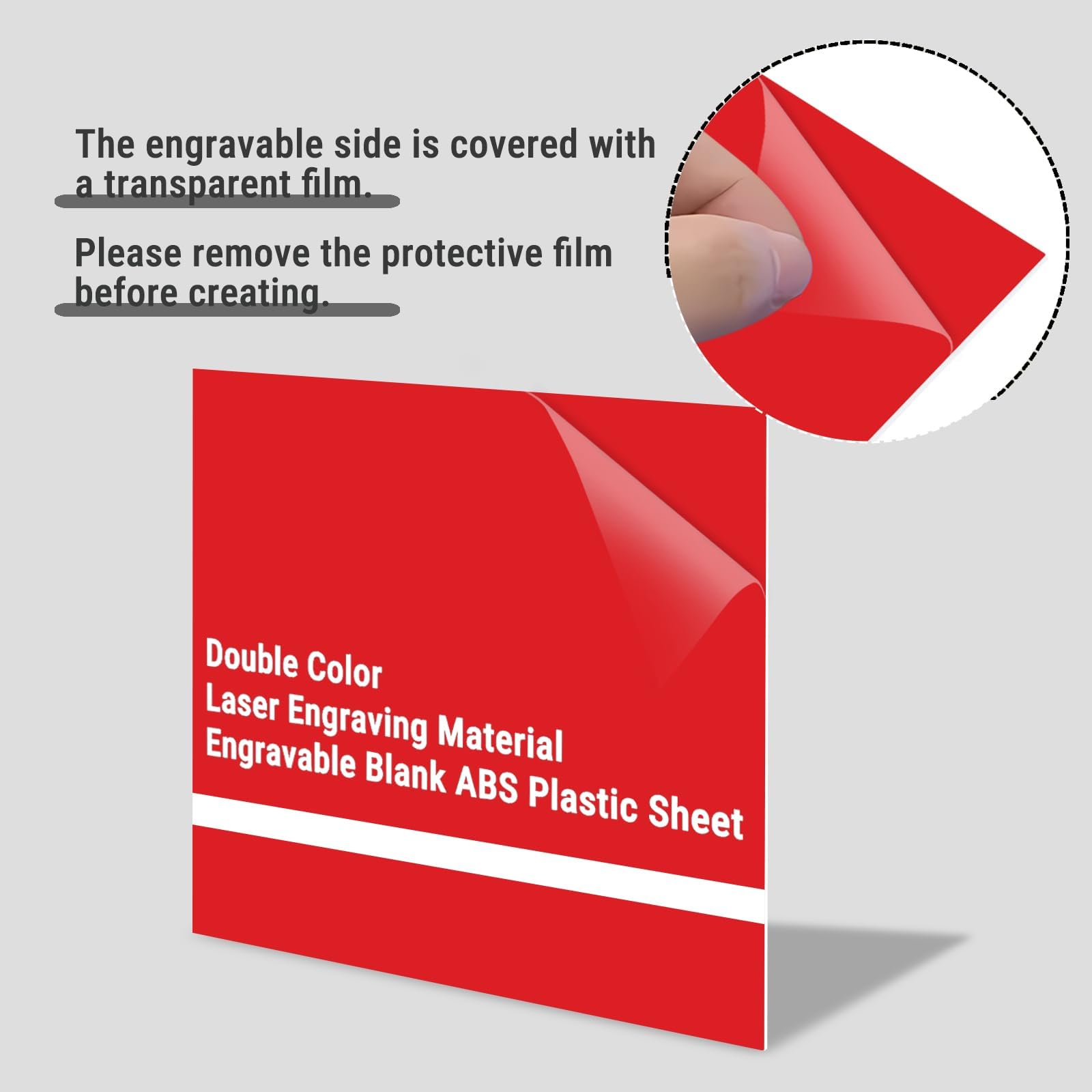 Set di 8 piastre in plastica ABS per incisione laser, 30 × 30 cm, 1,3 mm, a doppio strato, per targhette, cartelli, loghi e progetti fai da te (rosso su bianco)