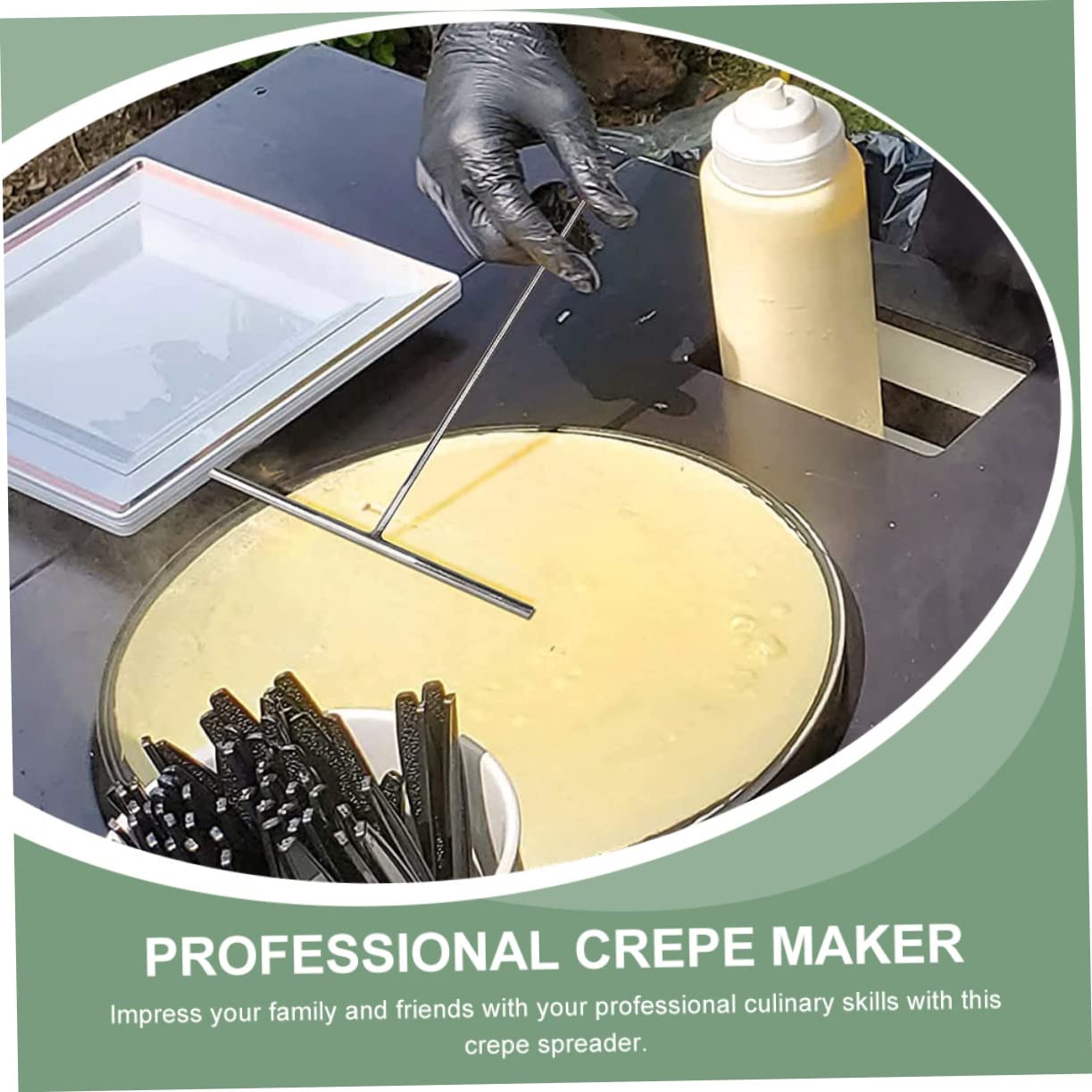 BRIGHTFUFU Batter Tool Crepe Maker Stainless Steel Spreader t Shape Kitchen Accessory