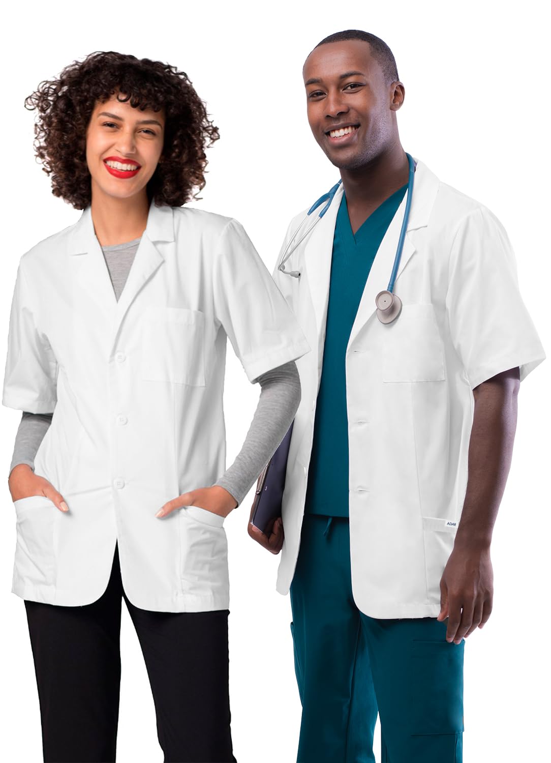 Adar Universal Unisex Lab Coats - Short Sleeve 31" Consultation Lab Coat