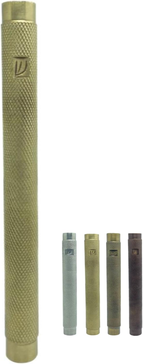 A&S Brass Mezuzah Case With Scroll For Door Weatherproof Metal Mezuza Cover Home Blessing and Protection Housewarming Gift (Gold/Knurling, 6 Inches)