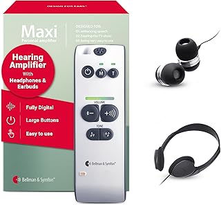 Bellman & Symfon Maxi Classic Hearing Amplifier - Assistive Listening Devices with Noise Isolation - Digital Hearing Amplifiers, Up to 150 Hours Battery Life - Listen to Conversations with Clear Sound
