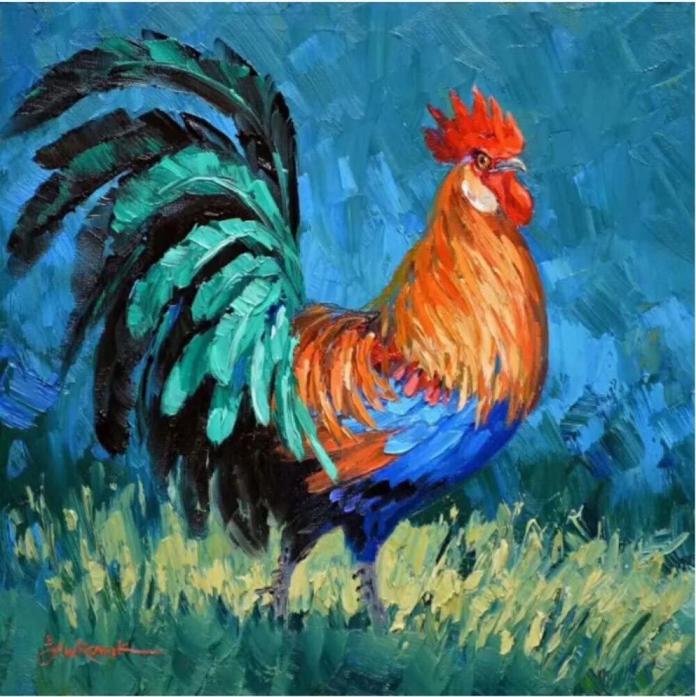 Peinture à l'huile moderne de coq abstrait pour décorer une chambre