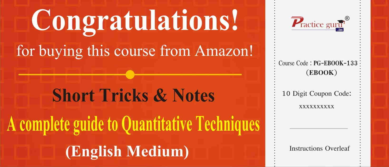 Practice Guru Short Tricks and Notes on a Complete Guide to Quantitative Techniques - 32 Topics (Email Delivery in 2 Hours) (Activation Key Card) (B07JBQ3YGJ) Amazon Price History, Amazon Price Tracker