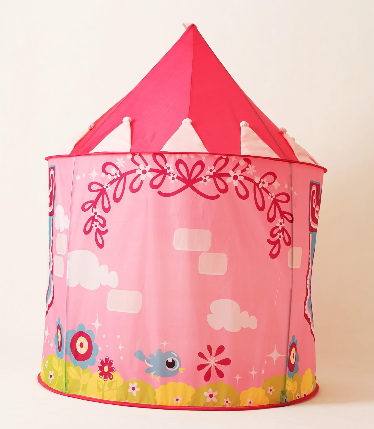 Plegable para niños, Carpa de Juegos para niños, Tienda de bebé para Interior y Exterior, casa de Juegos de yurtas para Guardar Juguetes, con Bolsa de Transporte (Jardín Rosa)