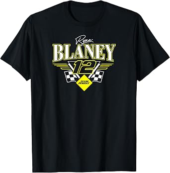 NASCAR - Ryan Blaney 12 Team Penske Triangle Wings Black T-Shirt