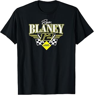 NASCAR - Ryan Blaney 12 Team Penske Triangle Wings Black T-Shirt