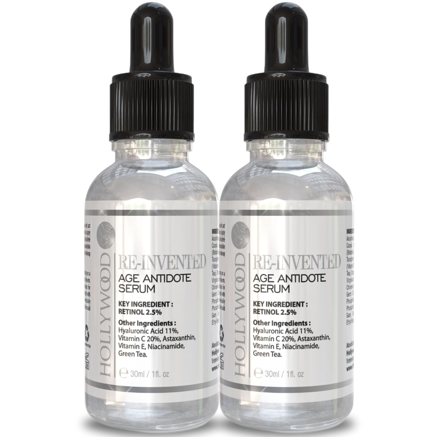 2.5% crystal-encapsulated Retinol serum works 11 times FASTER than cheap retinol. With 11% Hyaluronic Acid, 20% Vitamin C & E, Aloe Vera. Target fine lines, wrinkles, blemishes & acne scars. 30ml