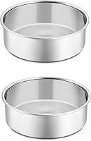 Vista 9 de P&P CHEF Juego de 2 moldes redondos de acero inoxidable para tartas de 6 pulgadas, no tóxicos y saludables, a prueba de fugas y fáciles de limpiar