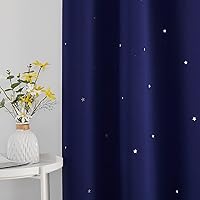 Vista 123 de NICETOWN Twinkle Stars Cortinas Opacas - Esencial para la Hora de la Siesta, Paneles de Cortinas para Tratamiento de Ventanas en Habitación