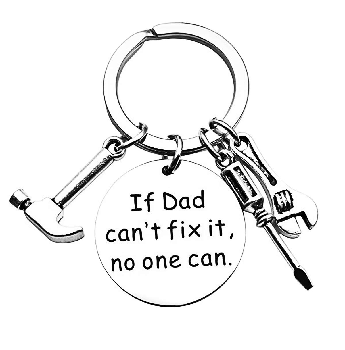 Huwujiu Silver Dad Keyring Gift Christmas Birthday Gift For Daddy Fathers Day Gift Dad Gifts From Daughter Son