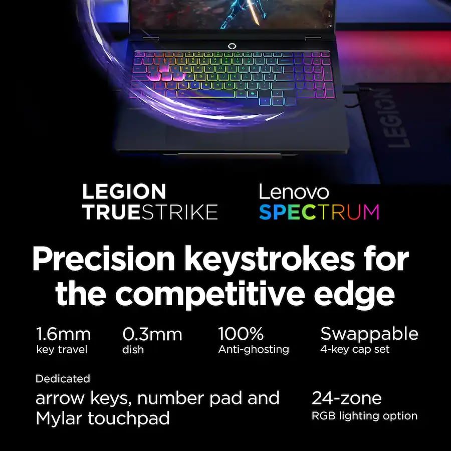 Image of Customized Laptop, Created Using Lenovo Legion Pro 5i Gaming Laptop, Intel Core Ultra 9 275HX, RTX 5070, 16 inch WQXGA OLED 500nits, 32GB DDR5 1TB SSD, Backlit KB, WiFi7, Win11, Eclipse Black