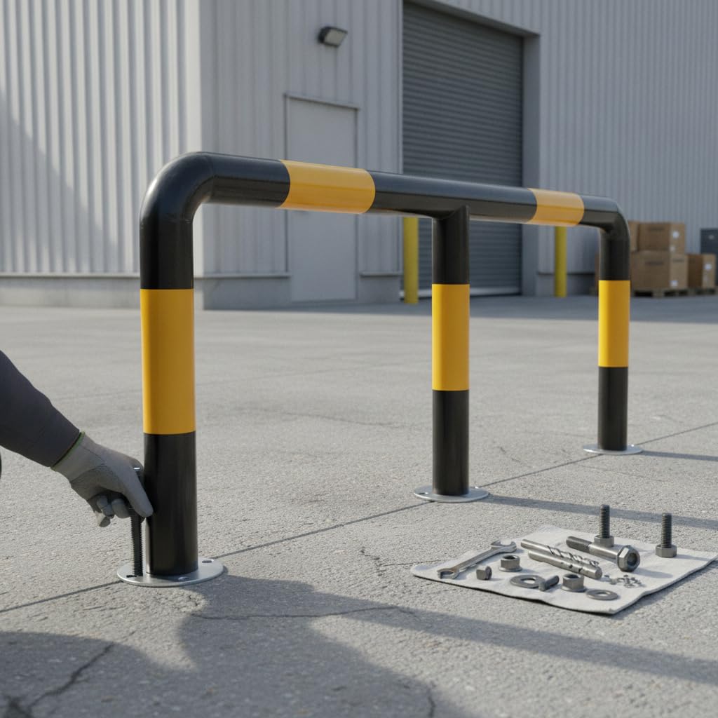 di Parcheggio M in Metallo, M 7.6x150x60cm 2.0mm nero/giallo