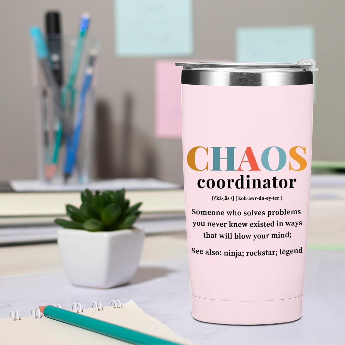 Chaos Coordinator Tumbler Thank You Gifts Water Bottle Double Wall Travel Coffee Mug Stainless Steel Vacuum Insulated Thermal Cup Boss Lady Gifts for Women Secretary Boss Mom Birthday Christmas - Image 6
