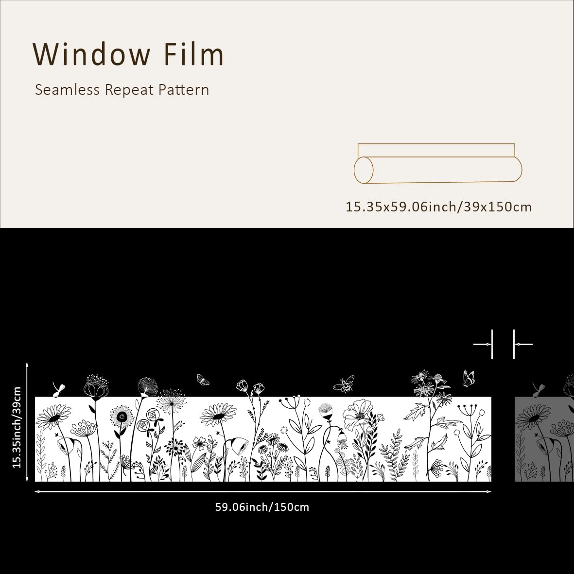 Chicskin Window Film Privacy for Glass Windows Pure White Vintage Frosted Window Film - Image 2