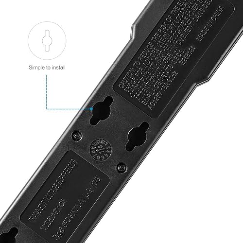 Miniatura 6 de KMC Regleta protectora contra sobretensiones de 6 tomas, paquete de 4, protección contra sobrecarga, cable de 2 pies, 600 julios