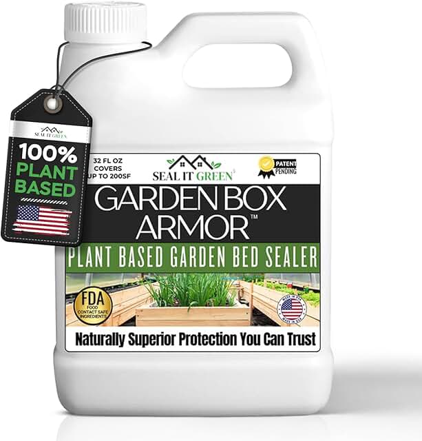 Garden Box Sealer | FDA Food Contact Safe Plant-Based Wood Sealant for R...