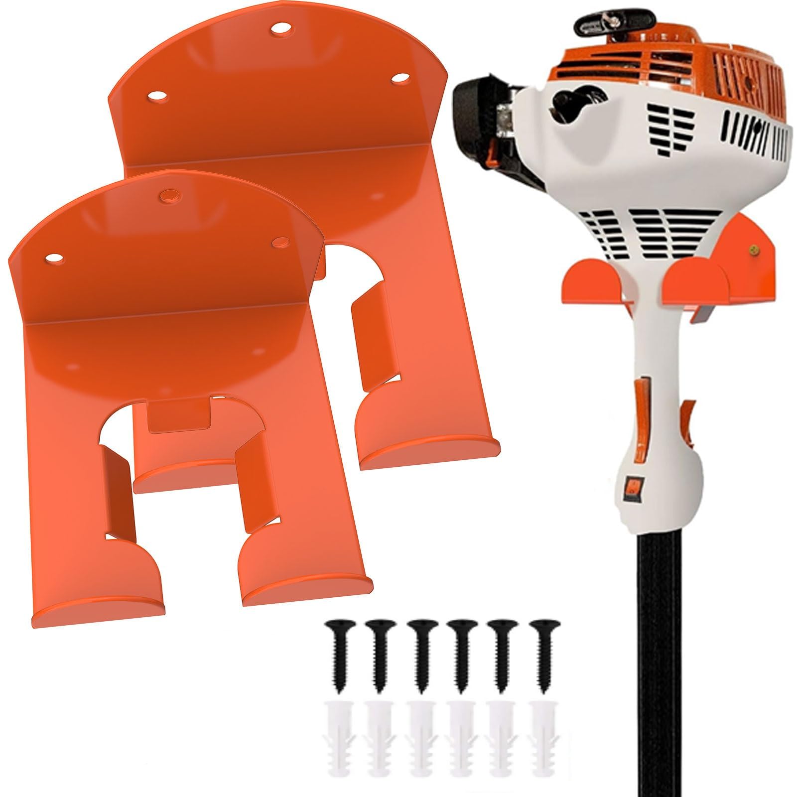 2 Pezzi Supporto per Decespugliatore,Staffa da Muro Per Decespugliatore,Supporto da Parete per Decespugliatore,Ganci Appesi a Trimmer, Attrezzi da Giardino, Decespugliatore da Garage