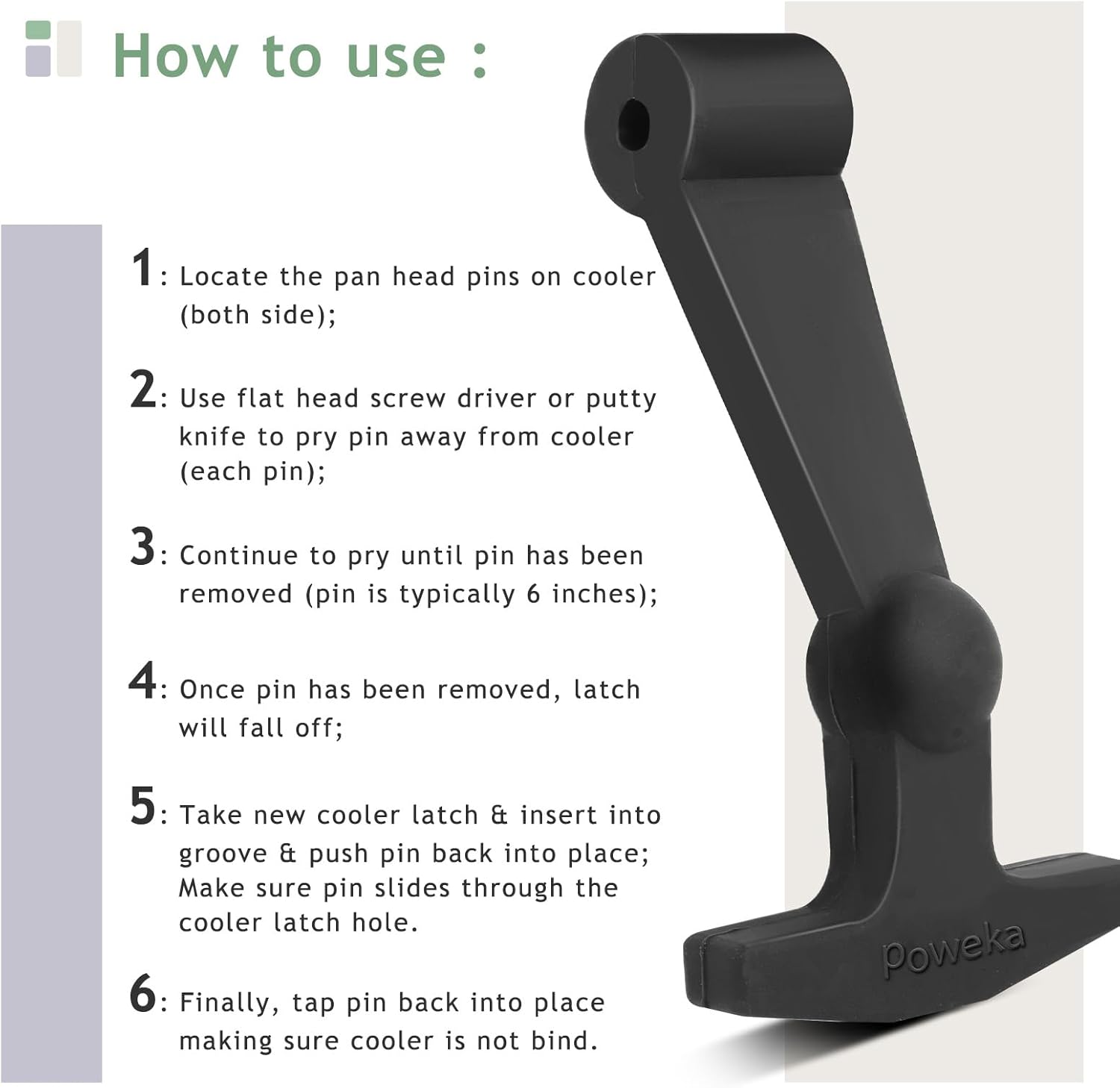 Cooler Latches Replacement for Yeti, RTIC, Lid Latch Parts(2 Pack) Compatible with Yeti Coolers T-Latches Made of Premium Hard Durable Rubber - Image 4