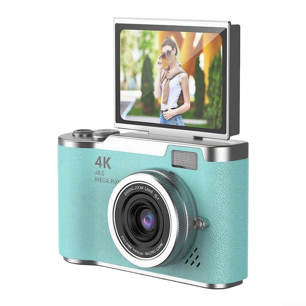 Cámara digital 4K de 48MP con pantalla giratoria para creadores de contenido y vlogs en ruta 8