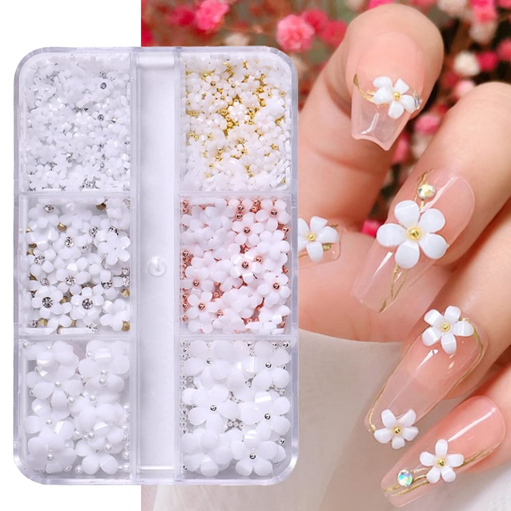 50 Stück 3D Blumen Nagel Charms – Bunte Lilien, Leuchtend, Mit Glitter, Aus Harz, Für Nail Art & DIY