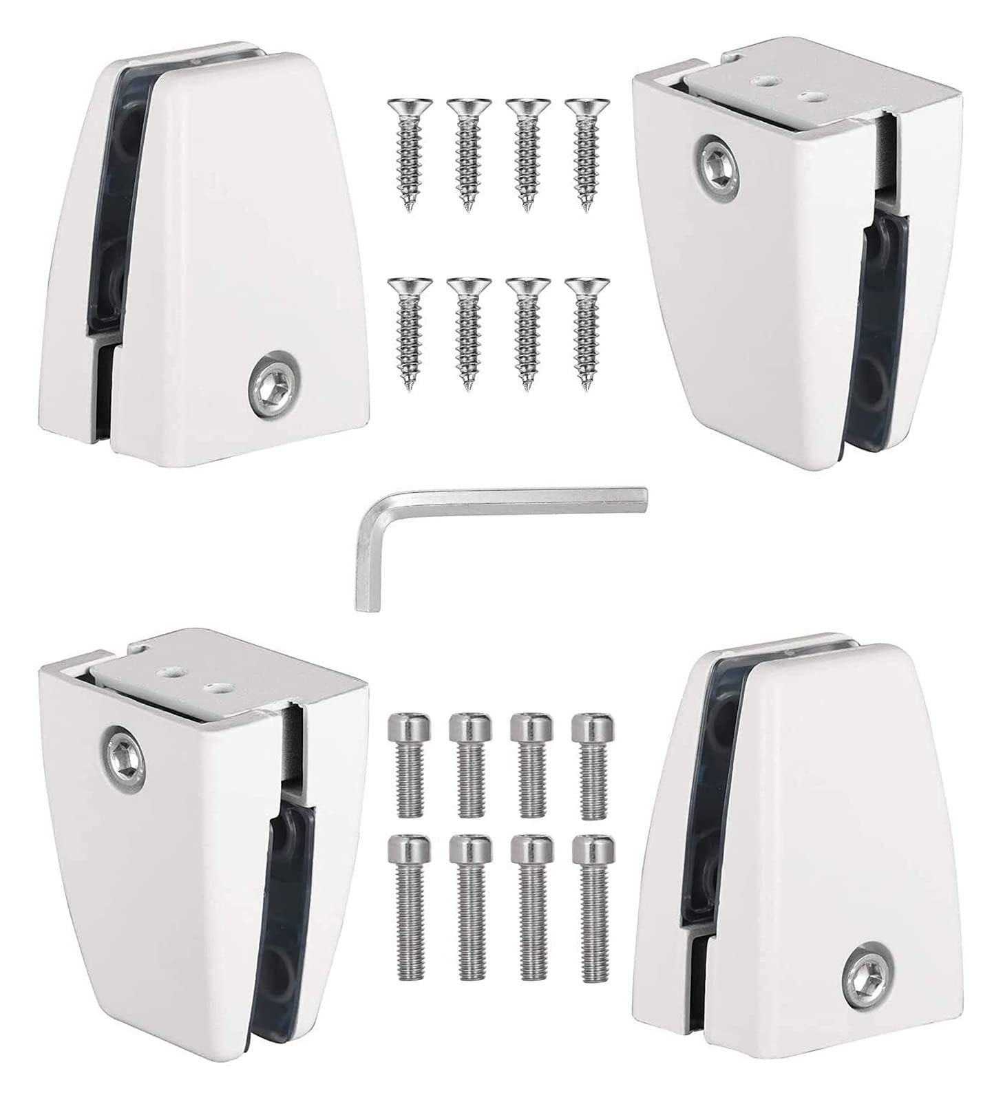 Pince à écran fixe en alliage blanc lot de 4 clips de fixation