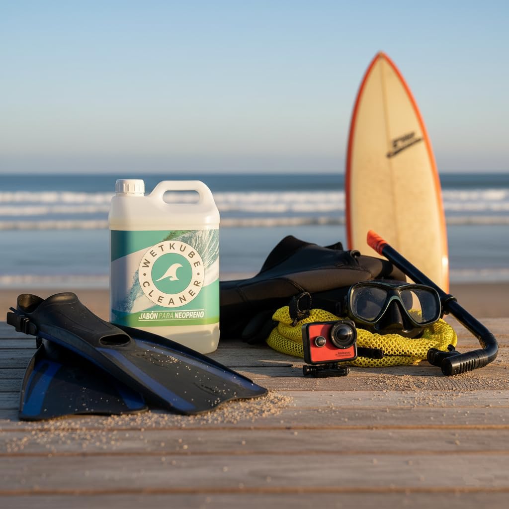 Cleaner - Savon de Nettoyage pour Combinaison néoprène, élimine Le sel et Le Chlore, désinfecte, maintient l'élasticité, avec Acide lactique et Odeur fraîche (5 Litre)