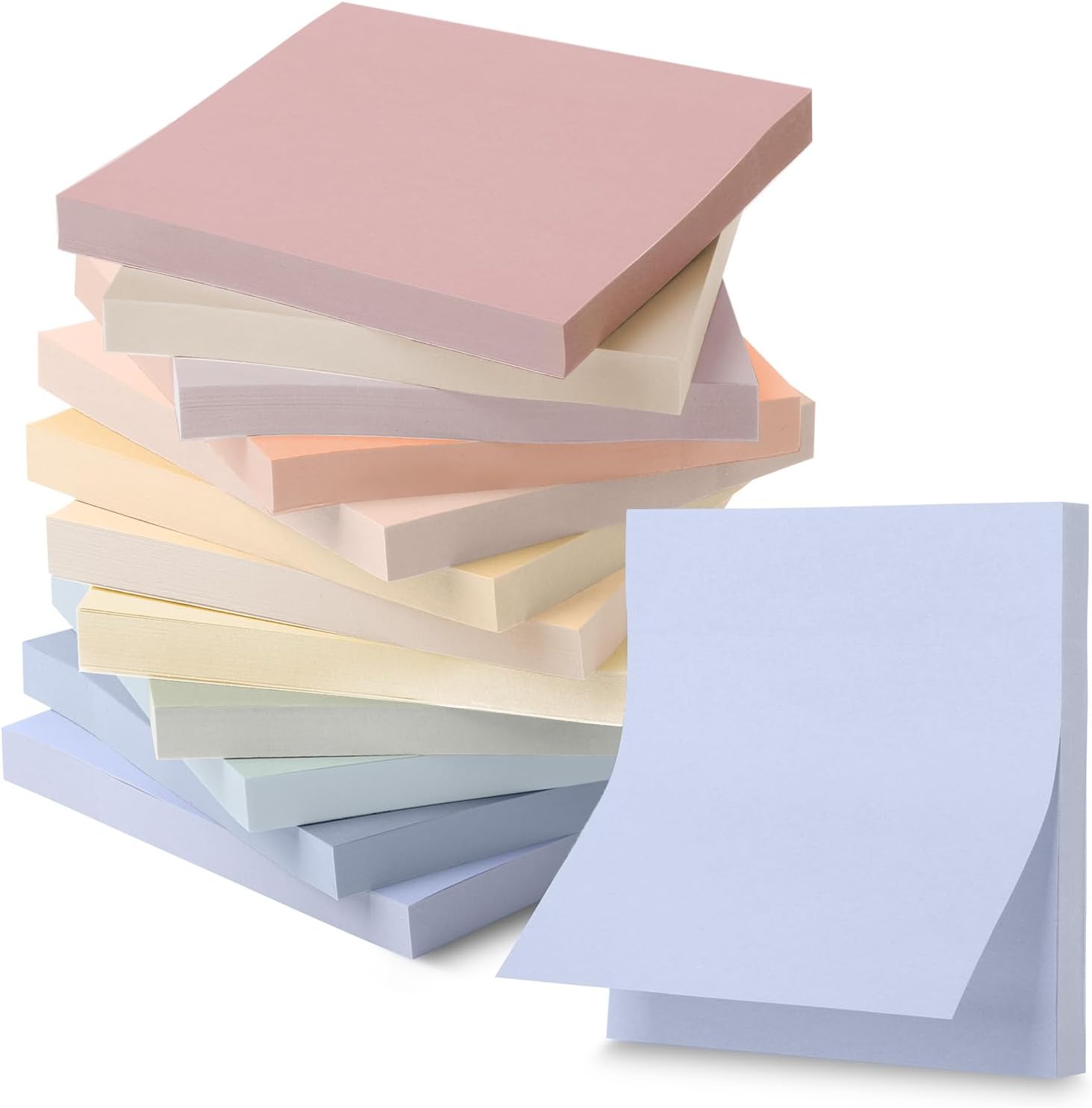 Mr. Pen- Sticky Notes, 3"x3", 12 Pads, 600 Sheets, Soft Vintage Colors, Sticky Notes Bulk, Self-Stick Note Pads, Perfect for Office, School, Home, Study & Organization