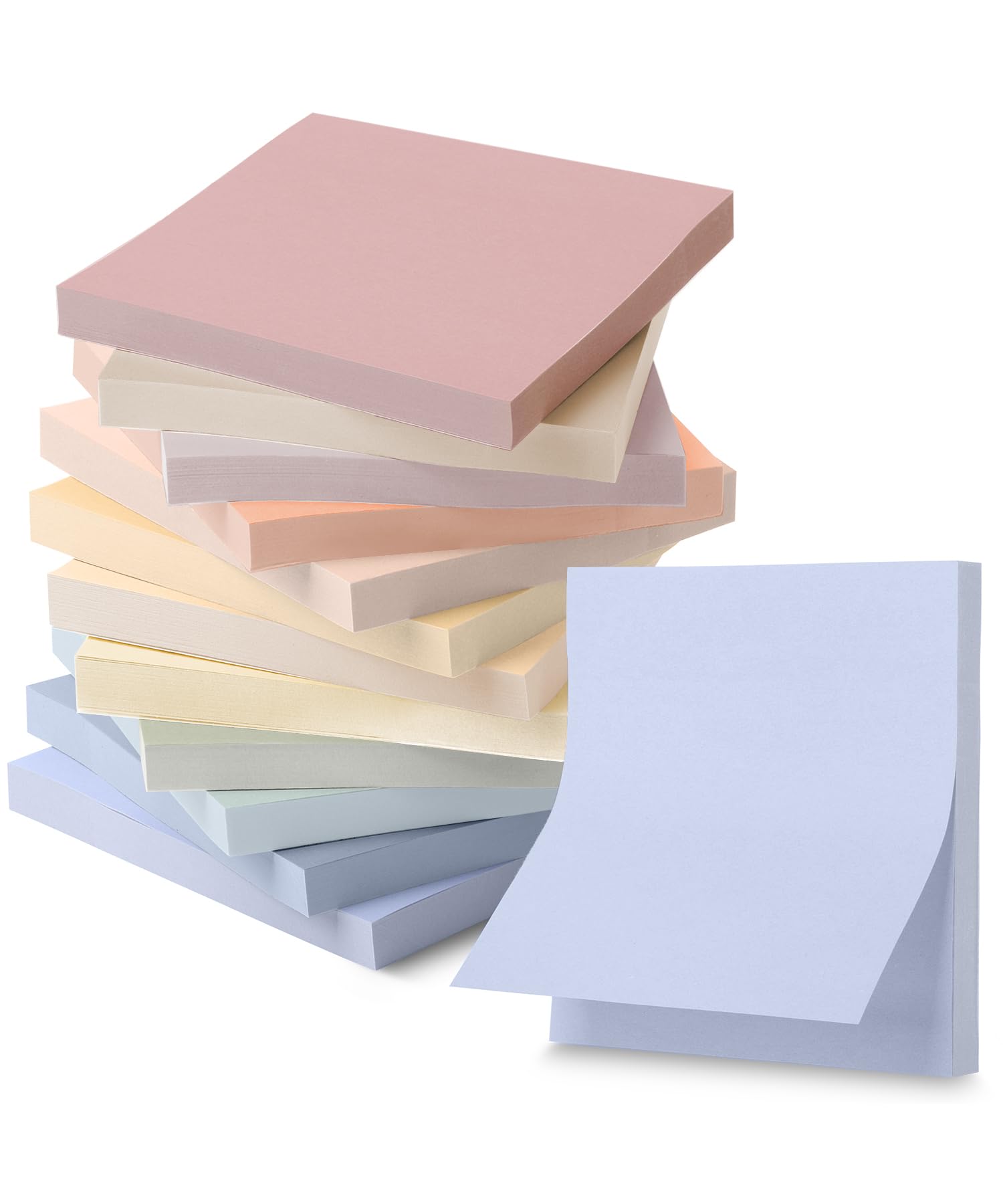 Mr. Pen- Sticky Notes, 3"x3", 12 Pads, 600 Sheets, Soft Vintage Colors, Sticky Notes Bulk, Self-Stick Note Pads, Perfect for Office, School, Home, Study & Organization