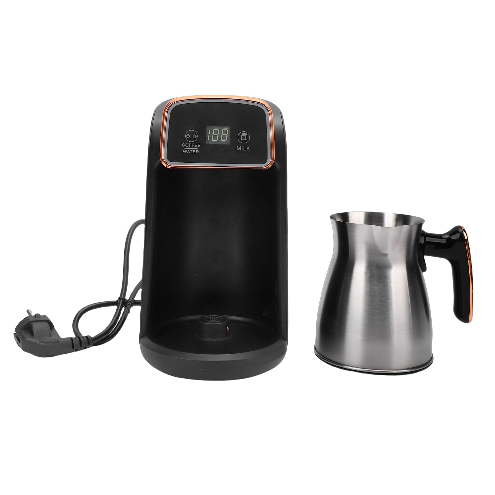 PUSOKEI Comoda Macchina da caffè Elettrica per Uso Domestico e in Ufficio, Caffettiera Turca Portatile in Acciaio Inossidabile, 1 Caffettiera e Macchina