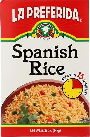 La Preferida Boxed Spanish Rice Fluffy Mexican-Style Rice with Bell Peppers Ready in 15 Minutes. A Quick Side Dish for Any Meal. Vegan & Vegetarian-Friendly, 5.25 oz. Pack of 3