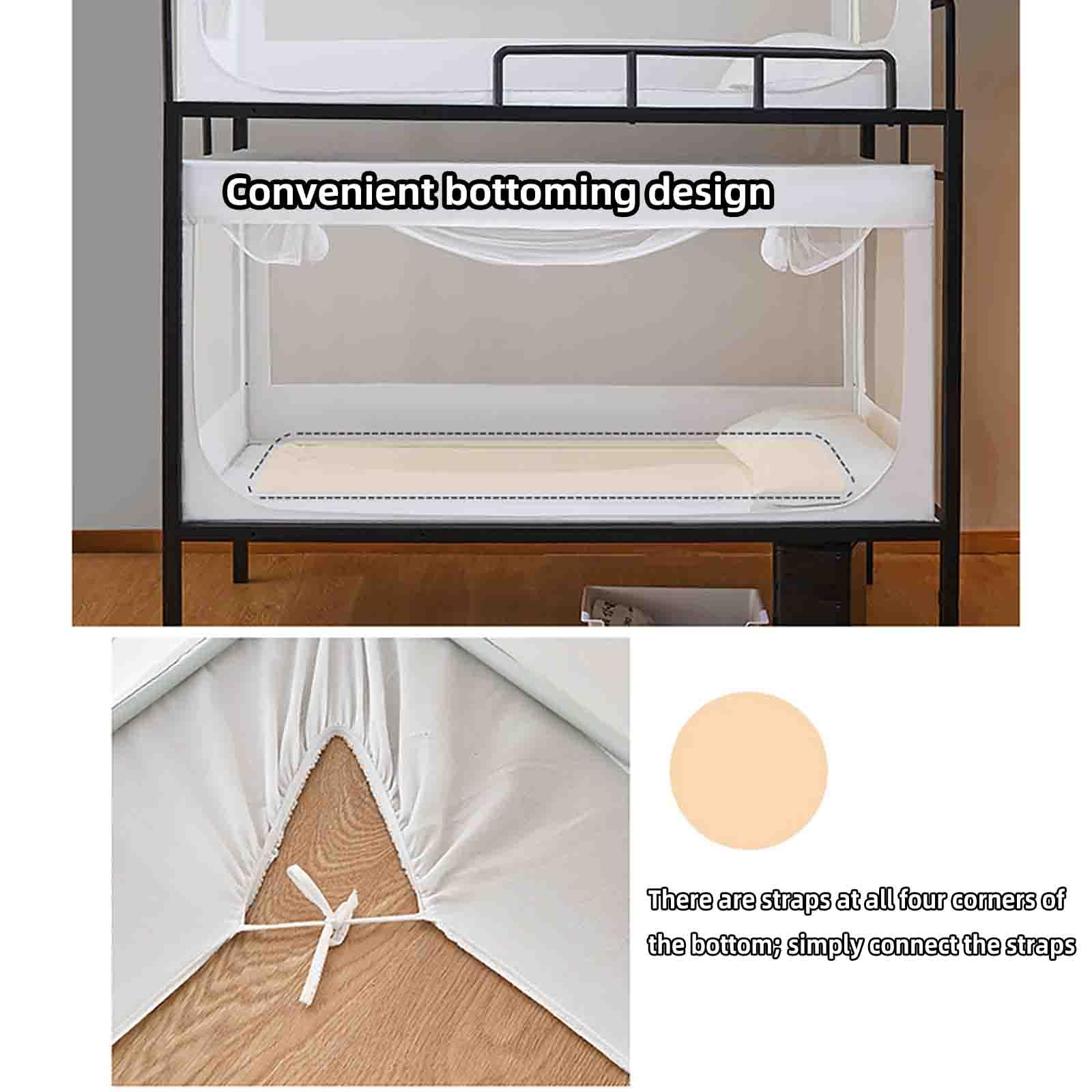 JUSHZ Bettvorhänge Moskitonetz Reise Reisebett Mückennetz Bett Mosquito Net (80×190×90cm,White)