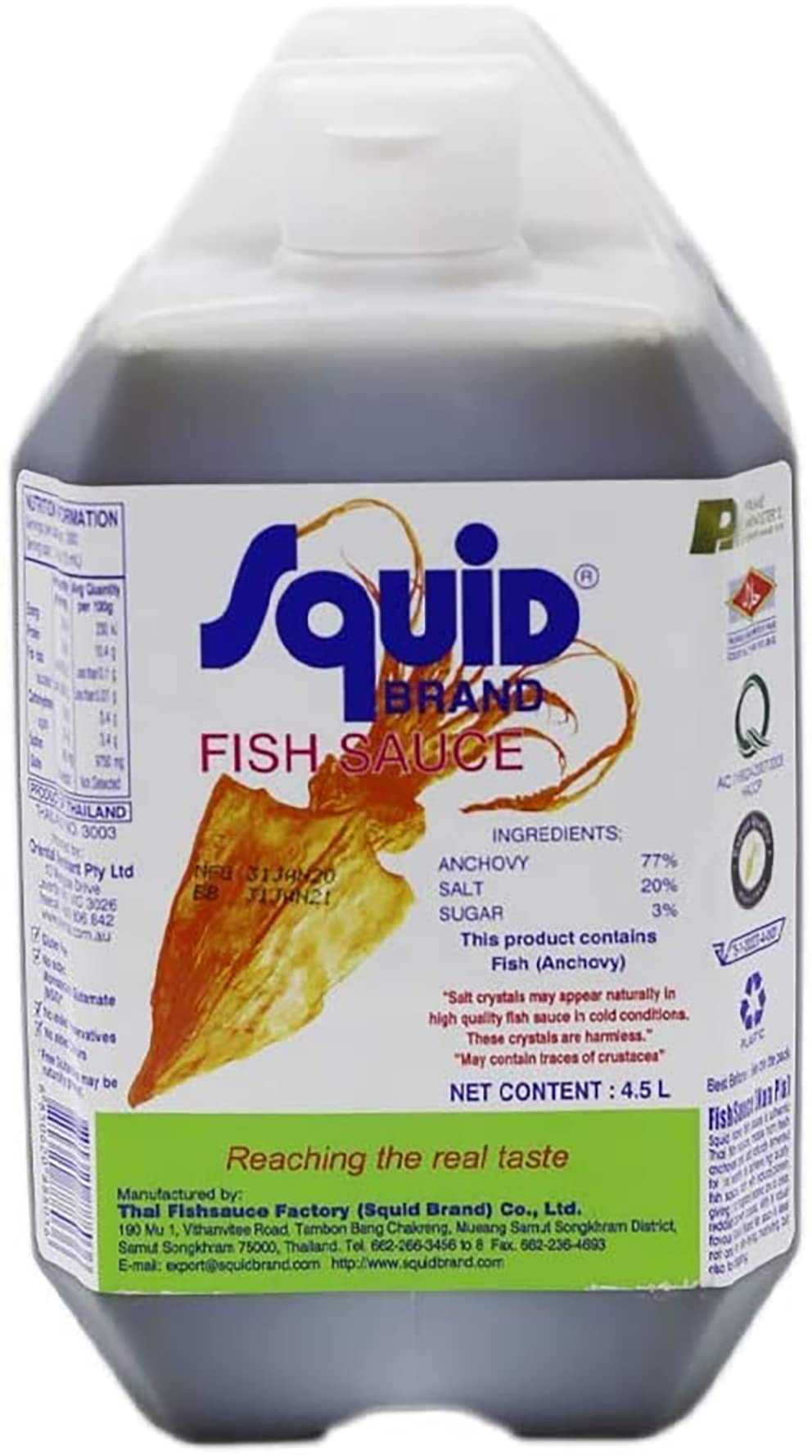 Sauce de Poisson SQUID 4,5L/Bidon - Lot de 1, 2 et 3 Bidons - Livraison Gratuite France - Expédition depuis France par la sté Bo Time (2)