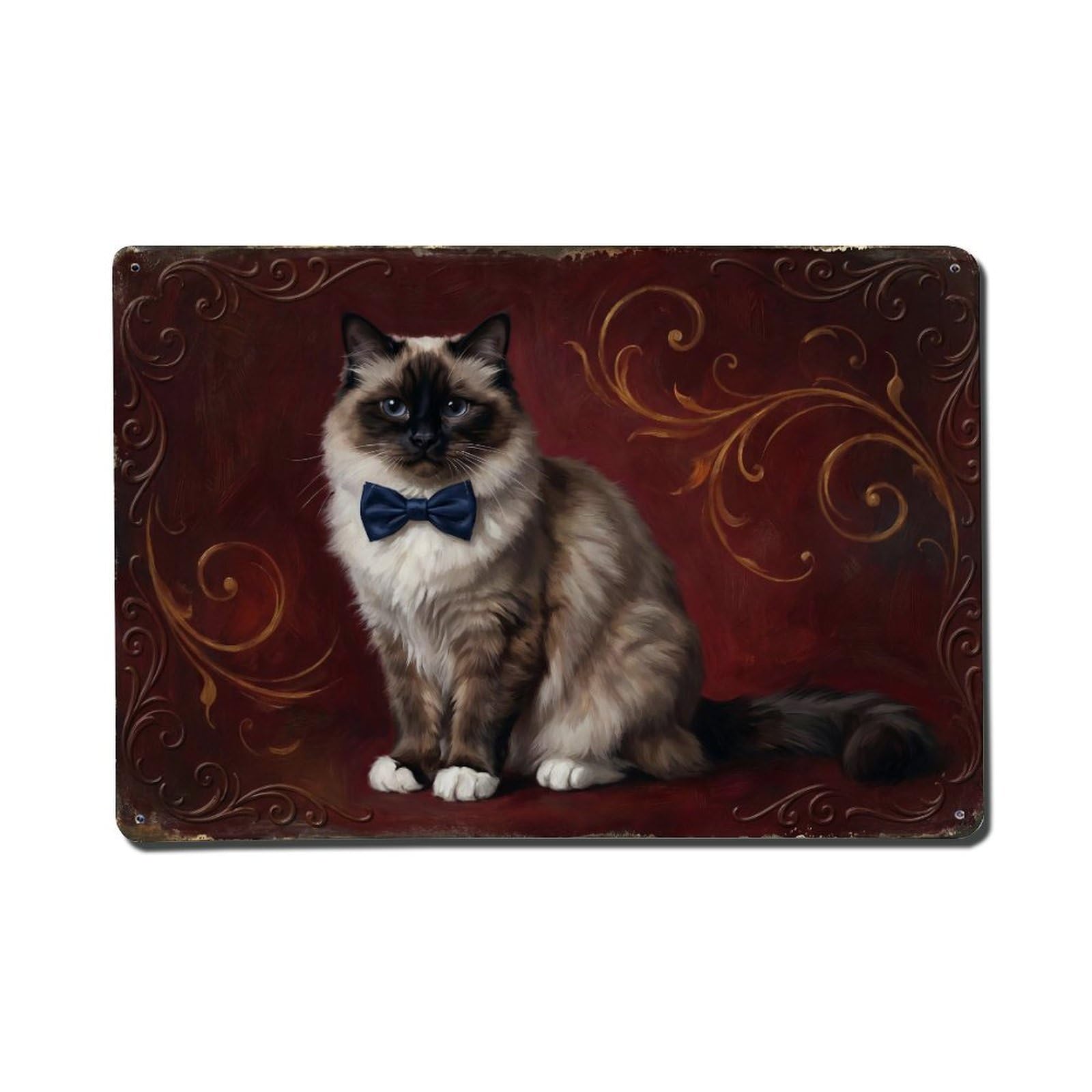 Birman Sacred Lounge Pet Metal Tin Sign Plaque Wall Decor for Cafe, Club Bar, Office, Home Garden Metal Poster 8x12Inch