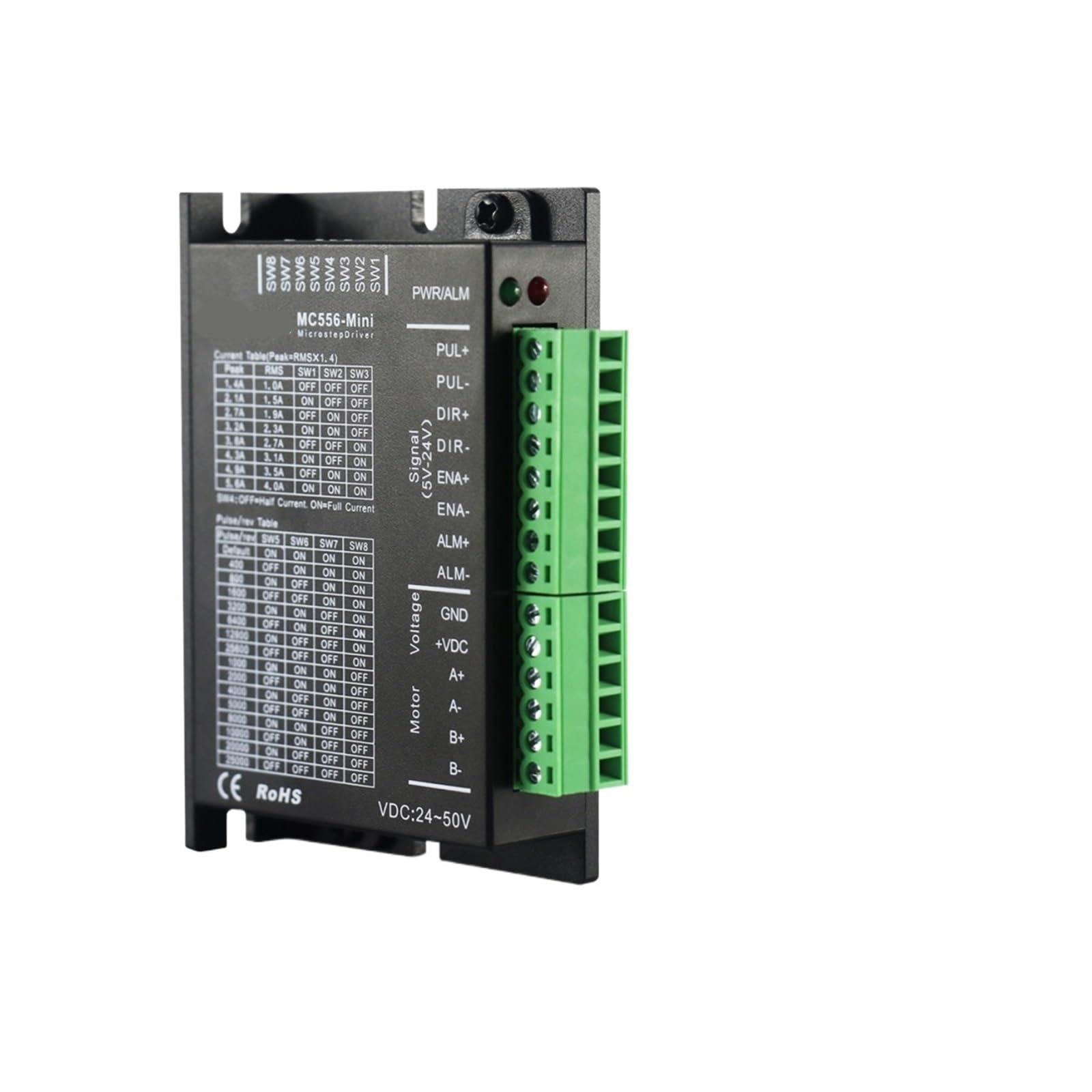 DC20V～50V 5.6A 200～25600ppr Open-Loop Stepper Driver 2 Phase Nema24 Open Loop Stepper Motors Drivers for Machine(MC556Mini)