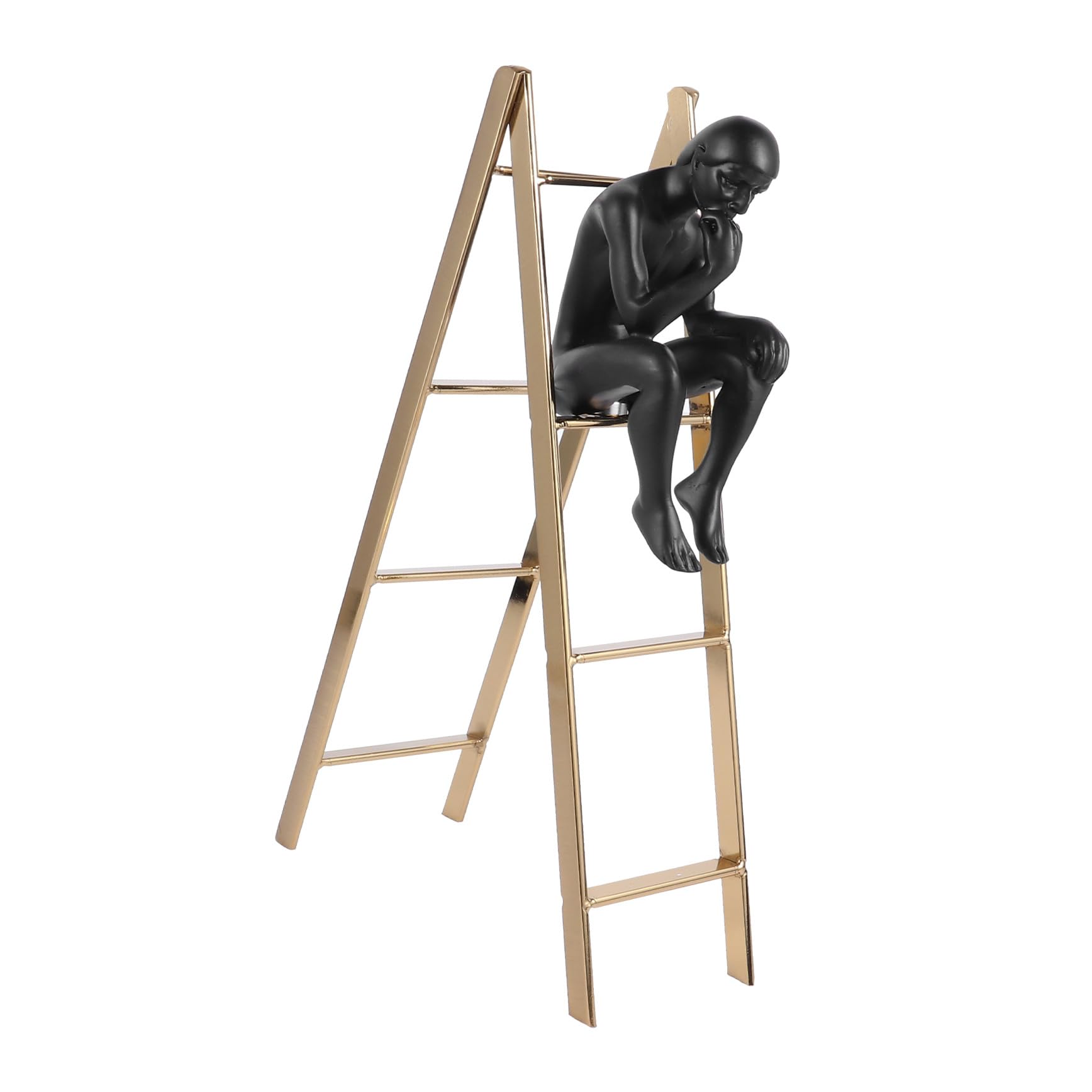 Statue abstraite délicate noire sculptée avec finitions haut de gamme pour intérieur