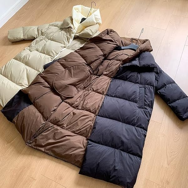 JJZXD Nep twee stukken donsjack vrouwelijke lange knie-high-end verdikking los (Color : Argento, Size : L)