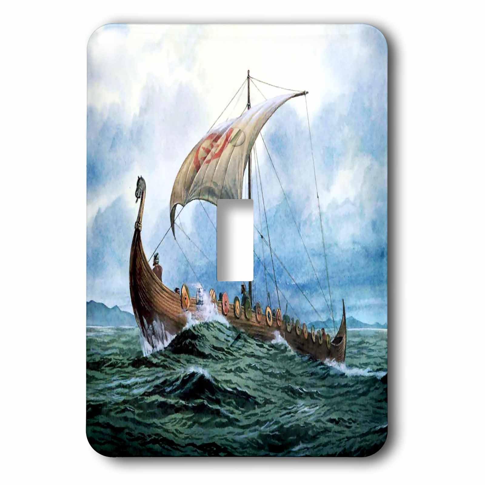 Interrupteur à bascule unique 3dRose drakkar haute finition