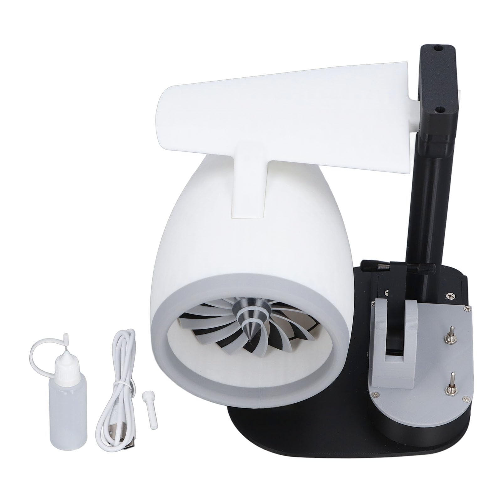 Ventilateur Bureau Moteur Jet 3D – Turbo Avion Avec Humidificateur Ultrasonique, Vitesse Réglable, Effet Lumière Rouge