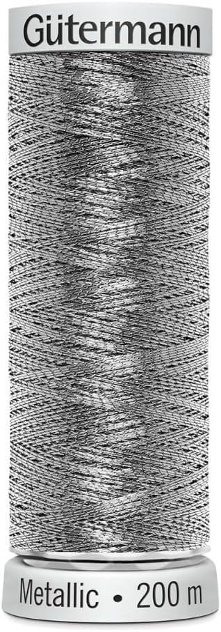 Gutermann 709760/7009 | Silver Sulky Metallic Machine Embroidery Thread | 200m