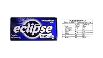 Pack of 8 Eclipse Sugarfree Mint Candy - Breath Freshener - 1.2 oz per Tin - 50 Mints per Tin (4X Peppermint and 4X Winterfrost)