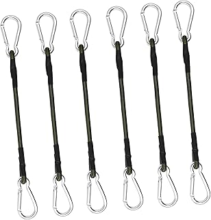 Kisangel Elastic Rope Outdoor Clothes Line Heavy Duty Outdoor Tent Adjustable Bungee Cords 6 Pcs Bungee Cords with Hooks Bungee Cords with Clips Sports Bungee Cord Tent Fixing Cords Camping