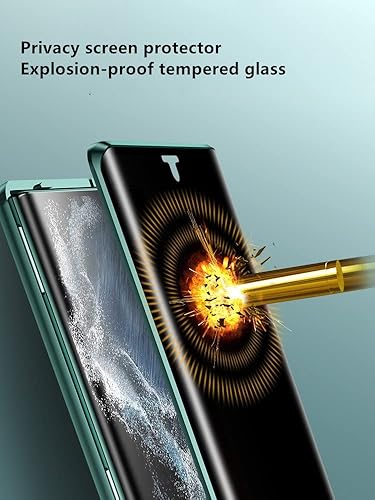 Miniatura 3 de Funda antiespía para Galaxy S24 Ultra con bloqueo de absorción magnética, parachoques de aluminio, protección 360, protector de lente de vidrio