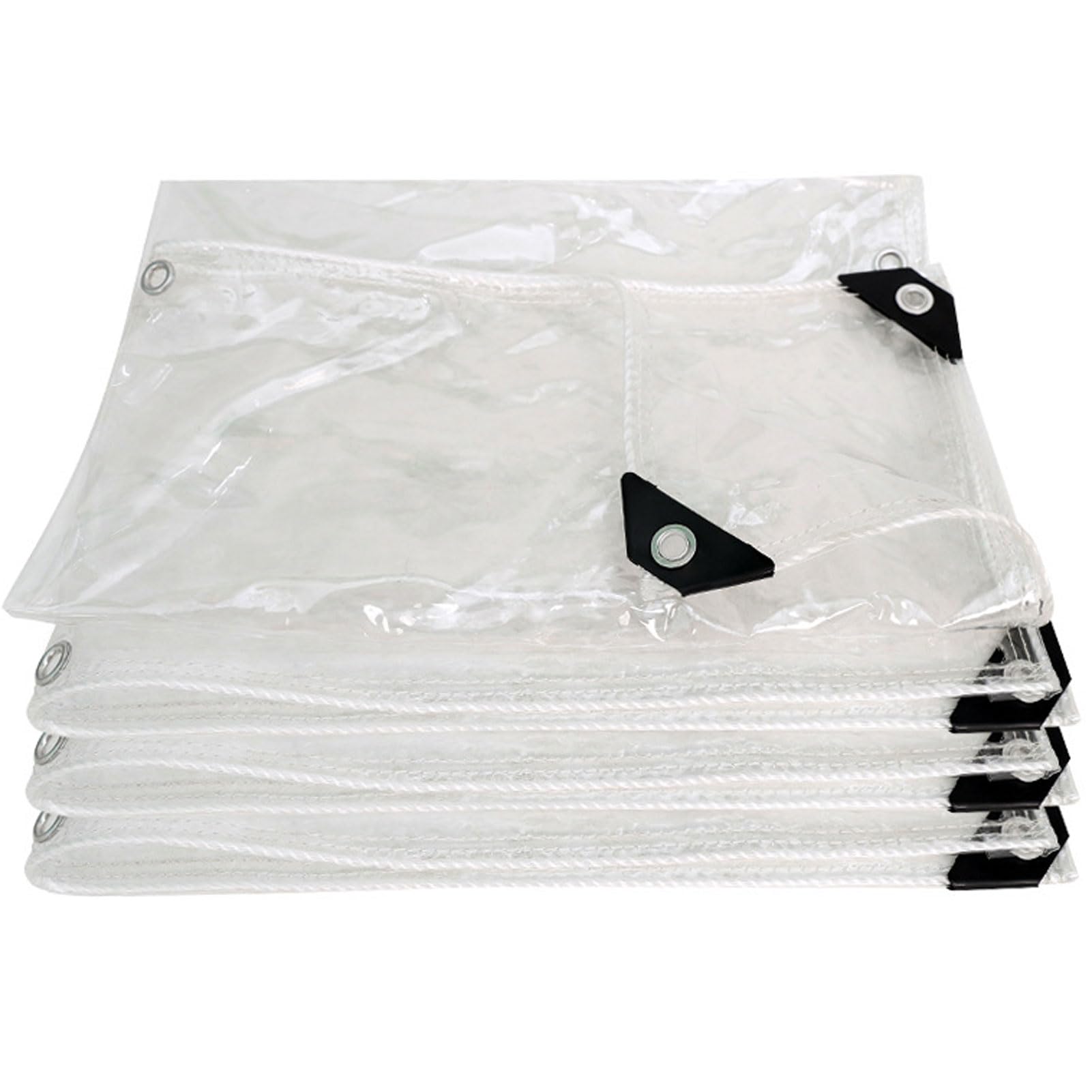 PVC Clear Tarpaulin, Outdoor Waterproof Clear Tarp with Grommets, Windproof Rainproof Transparent Tarpaulin Cover for Chicken Coop Patio and Camping (10x15m)