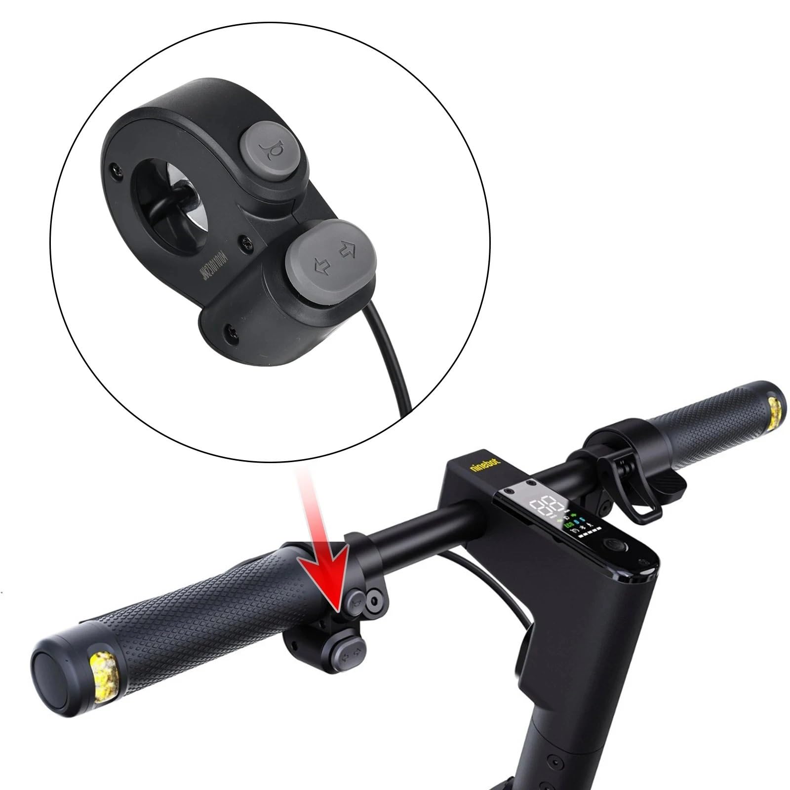 Interrupteur de klaxon for Trottinette électrique Nin-ebot Max G2, Bouton de Guidon, Sonnette, lumière, Interrupteur Marche/arrêt, pièces détachées