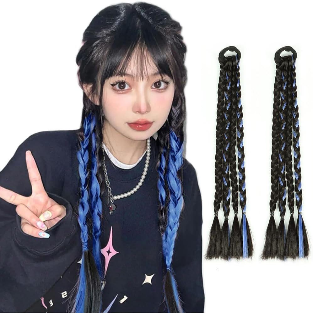 Amazon.co.jp: GIGIBO ヘアエクステ 四つ編み カラー エクステ 