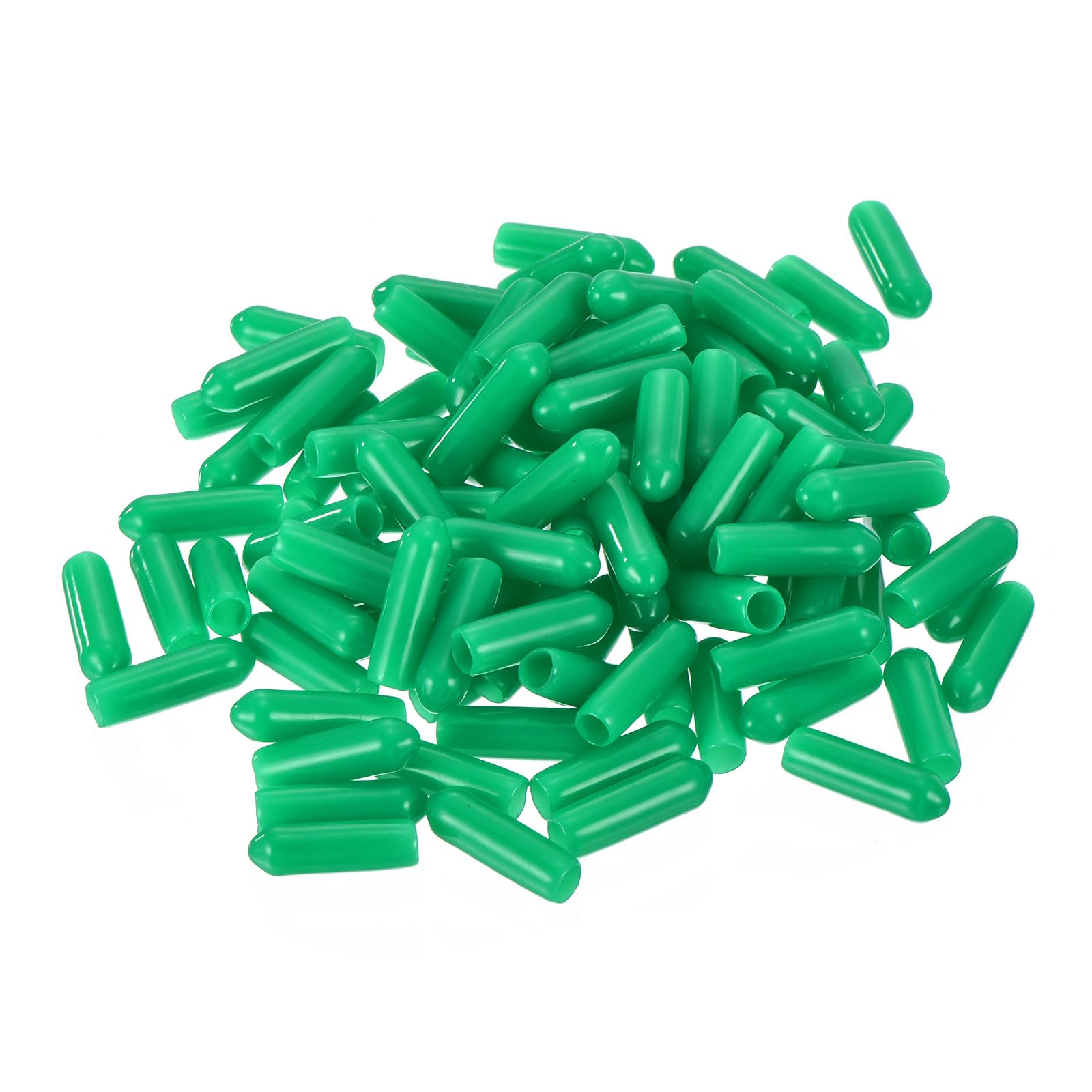 uxcell 100pcs Rubber End Caps 4mm ID Vinyl Cap Cover Screw Protectors Dark Green