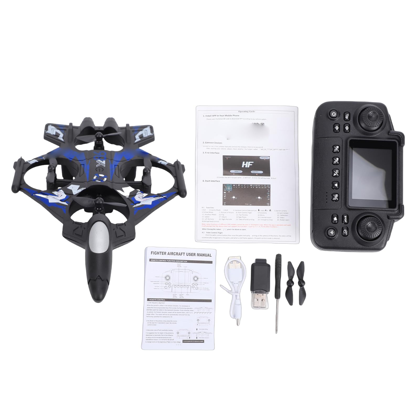 Alomejor Avión RC, Avión Teledirigido con 360, Luces LED de Modo sin Cabeza de 3 Velocidades para Principiantes (Blue)