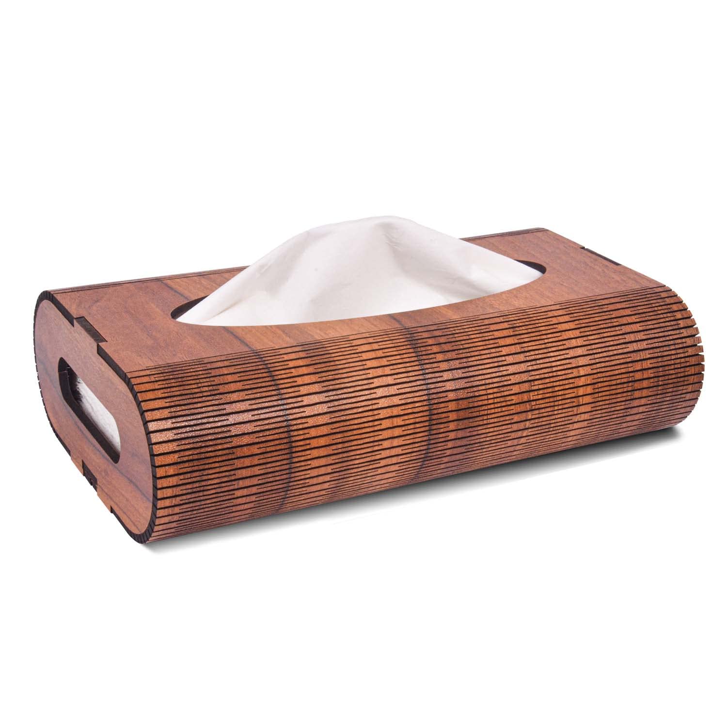 Deskart Wooden Tissue Paper Box | Decorative and Stylish Wooden Tissue Holder Stand for Car, Home, Office Desk, Resturant and Cafeteria (Round)